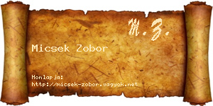 Micsek Zobor névjegykártya